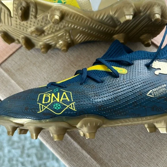 Puma Navy and Gold Soccer Cleats - Picture 2 of 6